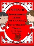 Types of Government (Terms) of Canada Play or Readers' Theatre