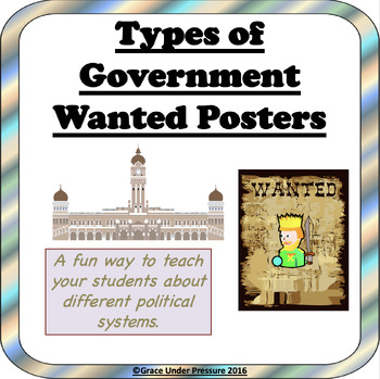 Preview of Types of Government Wanted Posters: A fun way to learn about political systems