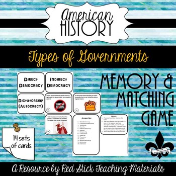 Preview of Types of Governments Memory/ Matching Game
