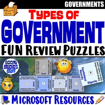 Preview of Types of Governments Vocabulary Puzzles | FUN Government Review | Microsoft