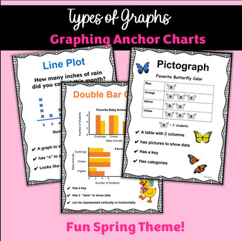 Preview of Types of Graphs: Anchor Charts & Graph Visuals for Math Wall Center Printables
