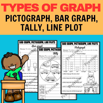 Preview of Types of Graphs (Bar Graphs, Pictographs, Tally...) - Reading charts & Graphs