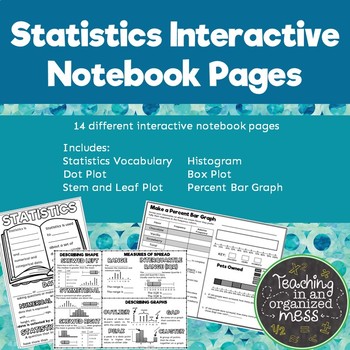 Preview of Types of Graphs and Statistics Math Notebook Pages