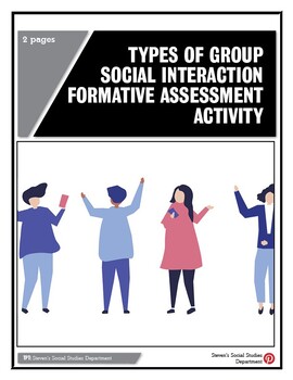 Preview of Types of Group Social Interaction Formative Assessment Activity