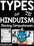 Types of Hinduism Reading Comprehension Worksheet Hindu