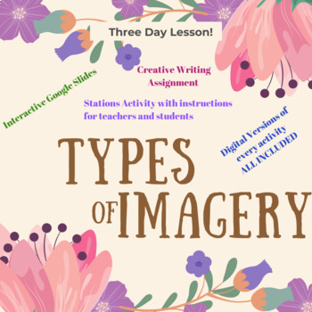 Preview of Types of Imagery Three Day Lesson Plan and Activities