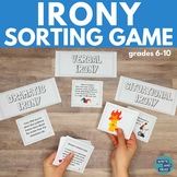 Types of Irony Sorting Game - Dramatic, Situational, Verbal