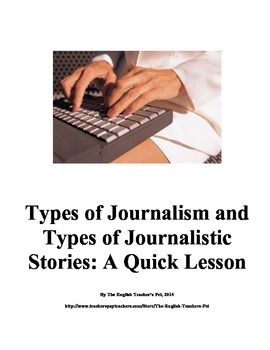 Preview of Types of Journalism and Types of Journalism Stories- A Quick Lesson