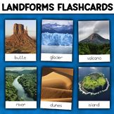 Types of Landforms Flashcards | Landforms Montessori 3-Part Cards