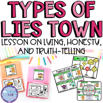 Preview of Types of Lies Town Lesson on Honesty, Lying, Integrity, Truth-telling for Kids