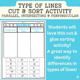 Types of Lines Cut & Glue Sort:parallel, intersecting and 
