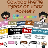 Types of Lines Math Posters with a Cowboy Cowgirl Theme