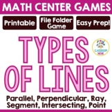 MATH CENTER GAME - Geometry Types of Lines (Parallel, Ray,
