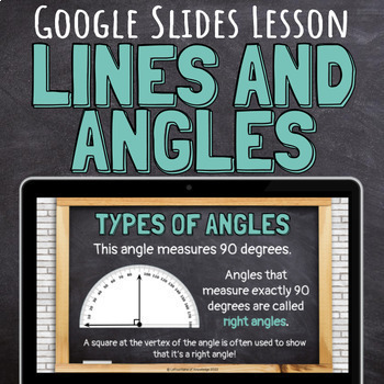 Preview of Types of Lines and Angles and Classifying Shapes Geometry Google Slides Lesson
