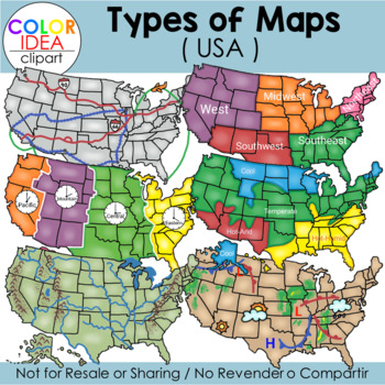 Preview of Types of Maps - USA