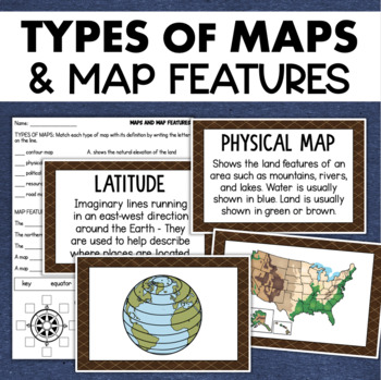 Preview of Types of Maps Map Features Skills Geography Posters Social Studies Assessment