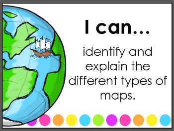 Preview of Types of Maps PPT Lesson and notes handout