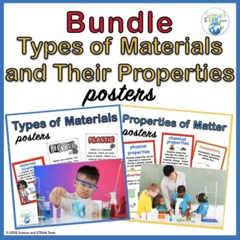 Preview of Types of Materials and Properties of Matter Posters BUNDLE for Use with Google™