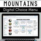 Mountains Choice Menu Board Digital Resource | Landforms E