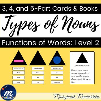 Preview of Types of Nouns 3-Part Cards and Booklets