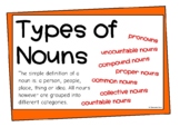 Types of Nouns Information Poster Set | Literacy Centers