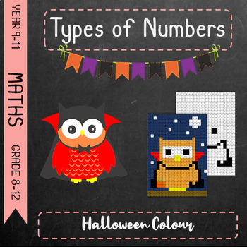 Preview of Types of Numbers - Halloween Colouring