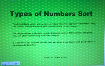 Preview of Types of Numbers Sort (rational, integers, whole numbers)