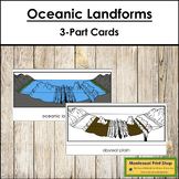 Types of Oceanic Landforms 3-Part Cards - Montessori Nomenclature