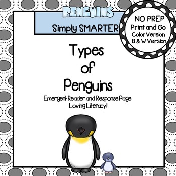 Preview of Types of Penguins Emergent Reader Book AND Interactive Activities