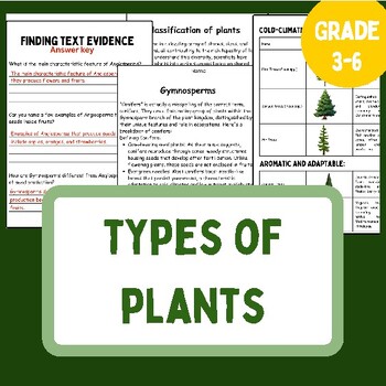 Preview of Types of Plants Reading Passage, Vocabulary & Comprehension | posters