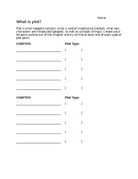 Plot Worksheet For Writers