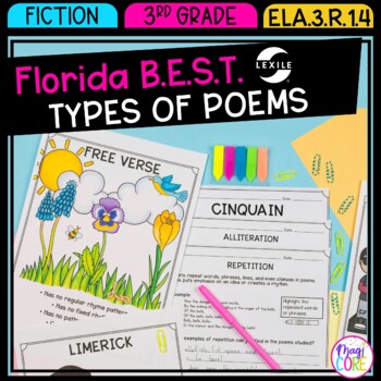 Preview of Types of Poems - 3rd Grade Florida BEST Reading Comprehension Poems ELA.3.R.1.4