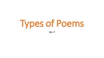 Preview of Types of Poems (basic introduction)