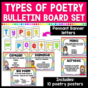 Types of Poetry Bulletin Board/Poster Set by Joyful 4th | TpT