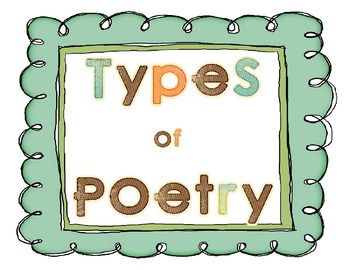 Types of Poetry Poster Set - Haiku, Diamante, Free Verse... | TpT