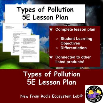 Preview of Types of Pollution 5E Lesson Plan **Editable**