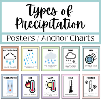 Preview of Types of Precipitation Posters | Anchor Chart