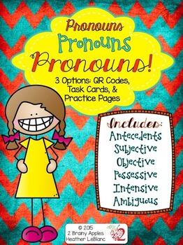 Preview of Pronouns QR Code/Task Card Activity