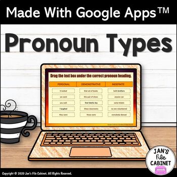 Preview of Types of Pronouns Lesson and Activities GRADES 6-8 Interactive Google Apps