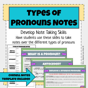 Preview of Types of Pronouns Notes