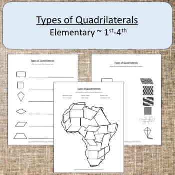 Preview of Types of Quadrilaterals Elementary Montessori Homeschool Worksheets