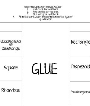 Preview of Types of Quadrilaterals Foldable!