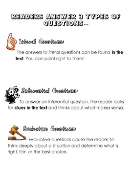 inferential and literal questions teaching resources tpt