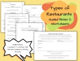 Types of Restaurants Guided Notes & Worksheets