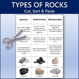 Types of Rocks Cut, Sort and Paste | Worksheet Activity