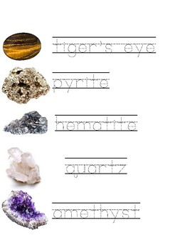 Preview of Types of Rocks Handwriting Worksheets