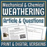 Physical and Chemical Weathering Reading Article with Ques