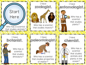 Types of Scientists: I Have Who Has by More Than a Worksheet | TpT