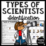 Types of Scientists Identification Worksheet