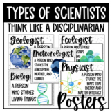 Types of Scientists Posters Neutral Science Classroom Decor
